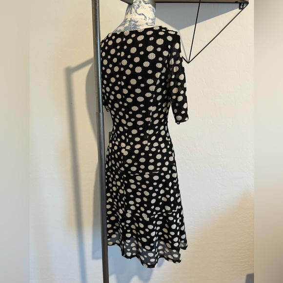 Anna Klein Polka Dot Mesh Drop Waist Dress 2 - Picture 5 of 5